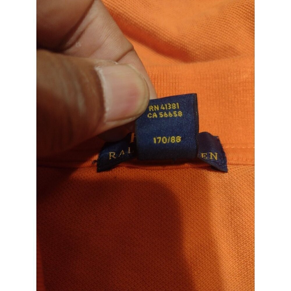 Polo Ralph Lauren Boys Custom Fit Big Pony #3 Polo Shirt XL (18-20) Orange - Picture 7 of 10